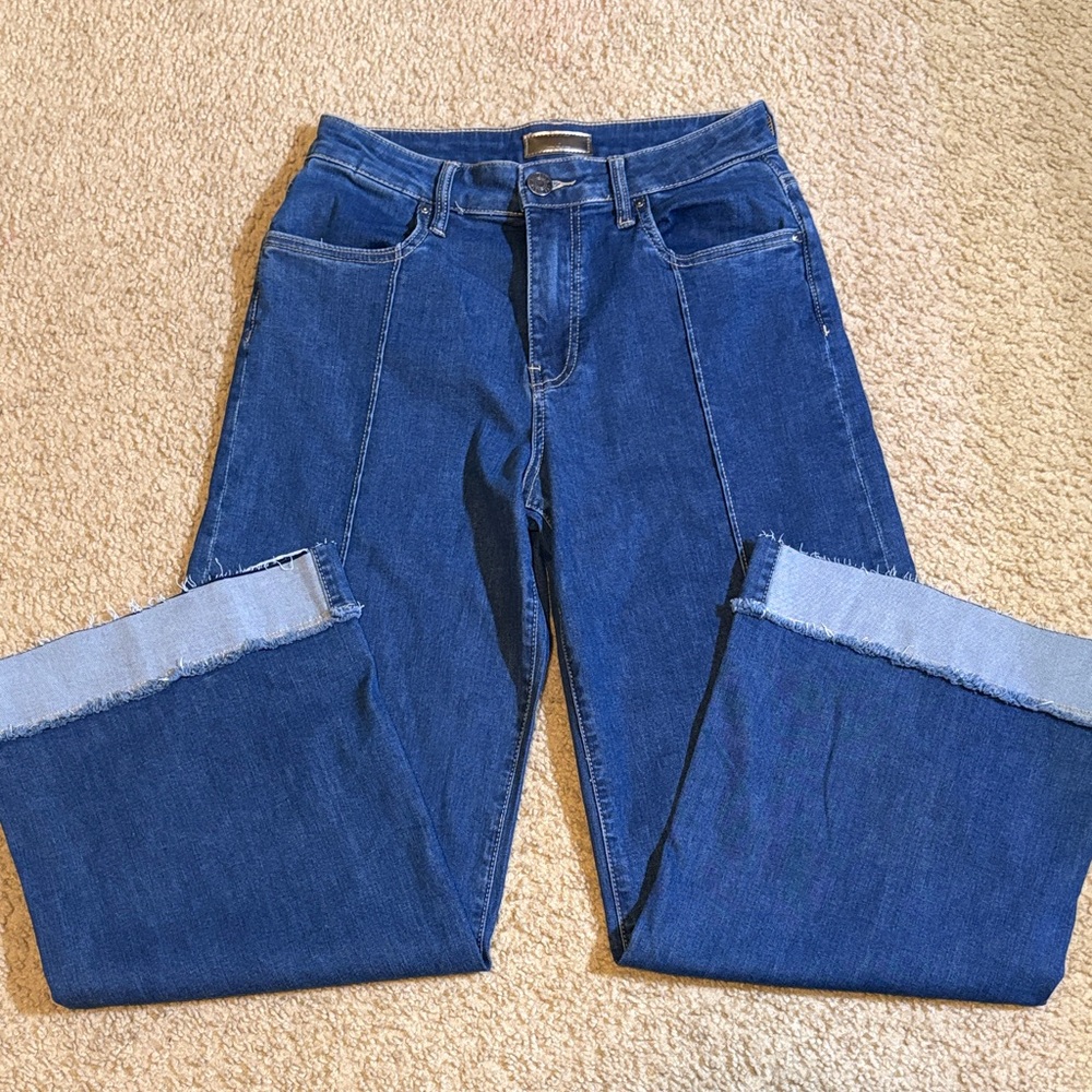 NWOT Margo wide leg jeans.  High waist, frayed cuffs, soft denim with stretch